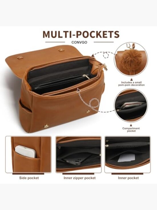Mini Faux Leather Backpack Purse for Women, Small Vintage Design main image 6